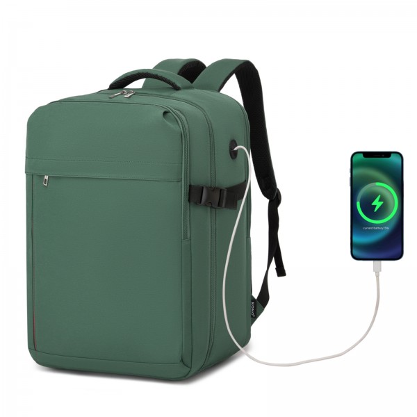 BPK2524L- Kono Verbesserter großer Kabinenrucksack, 32 L, Rucksack für 17,3-Zoll-Laptops mit atmungsaktiven druckentlastenden Gurten und Koffer-Trolleygurt für Geschäftsreisen – Grün