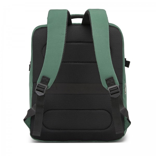 BPK2524L- Kono Verbesserter großer Kabinenrucksack, 32 L, Rucksack für 17,3-Zoll-Laptops mit atmungsaktiven druckentlastenden Gurten und Koffer-Trolleygurt für Geschäftsreisen – Grün