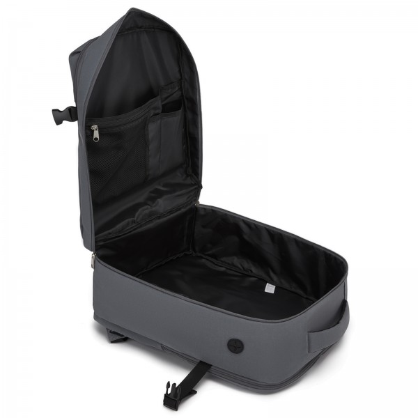 BPK2524L- Kono Verbesserter großer Kabinenrucksack, 32 L, Rucksack für 17,3-Zoll-Laptops mit atmungsaktiven druckentlastenden Gurten und Koffer-Trolleygurt für Geschäftsreisen – Grau