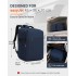 BPK2524L- Kono Verbesserter großer Kabinenrucksack, 32 L, Rucksack für 17,3-Zoll-Laptops mit atmungsaktiven druckentlastenden Gurten und Koffer-Trolleygurt für Geschäftsreisen – Marineblau