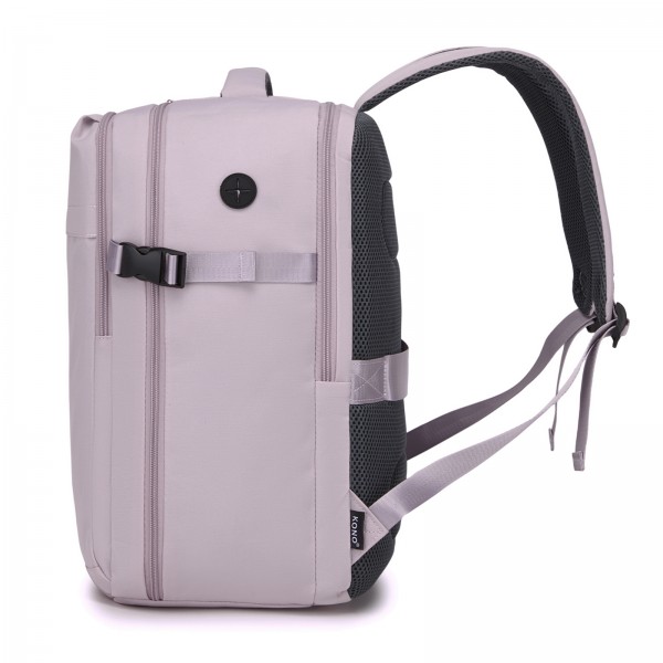 BPK2524L- Kono Verbesserter großer Kabinenrucksack, 32 L, Rucksack für 17,3-Zoll-Laptops mit atmungsaktiven druckentlastenden Gurten und Koffer-Trolleygurt für Geschäftsreisen – Lila