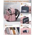 BPK2524L- Kono Verbesserter großer Kabinenrucksack, 32 L, Rucksack für 17,3-Zoll-Laptops mit atmungsaktiven druckentlastenden Gurten und Koffer-Trolleygurt für Geschäftsreisen – Rosa