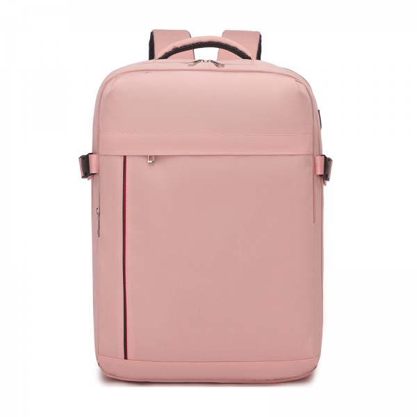 BPK2524L- Kono Verbesserter großer Kabinenrucksack, 32 L, Rucksack für 17,3-Zoll-Laptops mit atmungsaktiven druckentlastenden Gurten und Koffer-Trolleygurt für Geschäftsreisen – Rosa