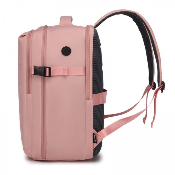BPK2524L- Kono Verbesserter großer Kabinenrucksack, 32 L, Rucksack für 17,3-Zoll-Laptops mit atmungsaktiven druckentlastenden Gurten und Koffer-Trolleygurt für Geschäftsreisen – Rosa