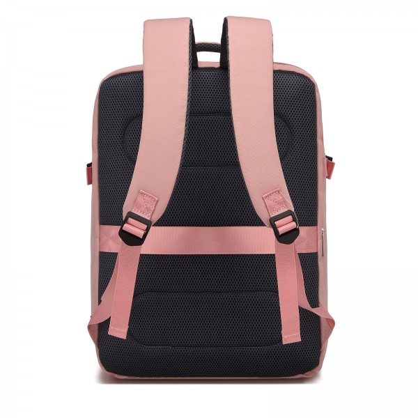 BPK2524L- Kono Verbesserter großer Kabinenrucksack, 32 L, Rucksack für 17,3-Zoll-Laptops mit atmungsaktiven druckentlastenden Gurten und Koffer-Trolleygurt für Geschäftsreisen – Rosa