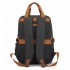 BPK2527 - Kono Functional Water-Resistant Laptop Backpack, Trendy Design with Padded Sleeve and Multiple Practical Compartments - Black and Beige