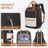 BPK2527 - Kono Functional Water-Resistant Laptop Backpack, Trendy Design with Padded Sleeve and Multiple Practical Compartments - Black and Beige