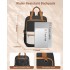 BPK2527 - Kono Funktioneller wasserabweisender Laptop-Rucksack, trendiges Design mit gepolstertem Fach und mehreren praktischen Fächern - Schwarz und Beige