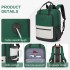 BPK2527 - Kono Functional Water-Resistant Laptop Backpack, Trendy Design with Padded Sleeve and Multiple Practical Compartments - Green and Beige