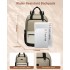BPK2527 - Kono Funktioneller wasserabweisender Laptop-Rucksack, trendiges Design mit gepolstertem Fach und mehreren praktischen Fächern - Khaki und Beige