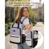 BPK2527 - Kono Functional Water-Resistant Laptop Backpack, Trendy Design with Padded Sleeve and Multiple Practical Compartments - Purple and Beige
