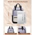 BPK2527 - Kono Functional Water-Resistant Laptop Backpack, Trendy Design with Padded Sleeve and Multiple Practical Compartments - Purple and Beige
