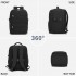 BPK2529 - Kono Compact 15.6" Laptop Travel Backpack - 40x30x20cm, Fits Under Seat Storage, with Trolley Sleeve - Black