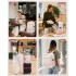 BPK2529 - Kono Compact 15.6" Laptop Travel Backpack - 40x30x20cm, Fits Under Seat Storage, with Trolley Sleeve - Beige and Pink