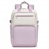 BPK2530 - Kono Spacious Water-Resistant Laptop Backpack for Travel & Commuting - 15.6" Padded Laptop Compartment, Reflective Strip - Beige and Purple