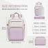 BPK2530 - Kono Spacious Water-Resistant Laptop Backpack for Travel & Commuting - 15.6" Padded Laptop Compartment, Reflective Strip - Beige and Purple
