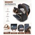 BPK2530 - Kono Spacious Water-Resistant Laptop Backpack for Travel & Commuting - 15.6" Padded Laptop Compartment, Reflective Strip - Black and Beige