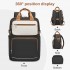BPK2530 - Kono Spacious Water-Resistant Laptop Backpack for Travel & Commuting - 15.6" Padded Laptop Compartment, Reflective Strip - Black and Beige