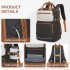 BPK2530 - Kono Spacious Water-Resistant Laptop Backpack for Travel & Commuting - 15.6" Padded Laptop Compartment, Reflective Strip - Black and Beige