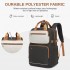 BPK2530 - Kono Spacious Water-Resistant Laptop Backpack for Travel & Commuting - 15.6" Padded Laptop Compartment, Reflective Strip - Black and Beige