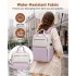 BPK2530 - Kono Spacious Water-Resistant Laptop Backpack for Travel & Commuting - 15.6" Padded Laptop Compartment, Reflective Strip - Beige and Purple