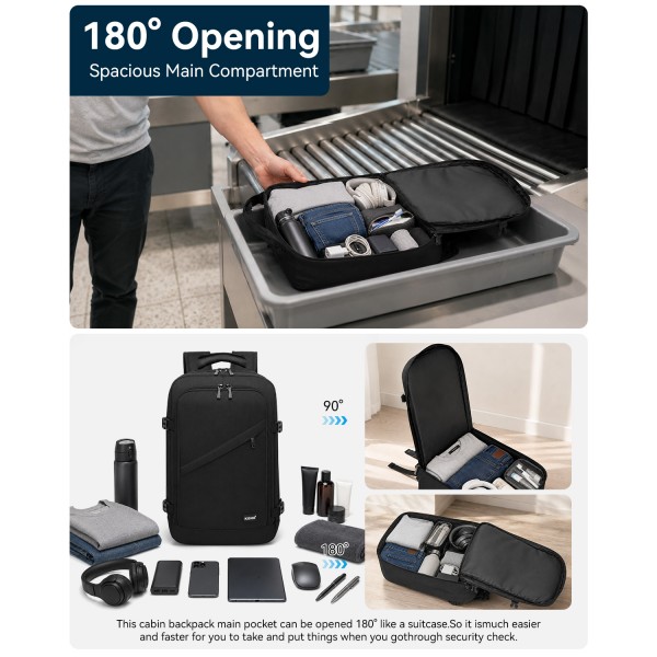 BPK2531S - Vielseitiger Business-Rucksack - Passend für 15,6" Laptops, ideal für Arbeit, Reisen und den täglichen Pendelverkehr - Schwarz