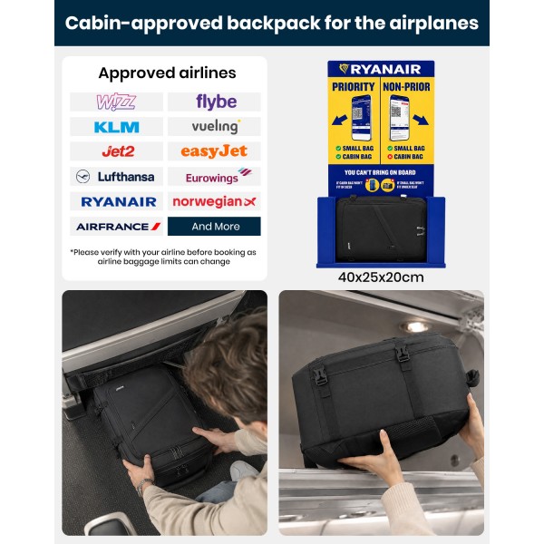 BPK2531S - Vielseitiger Business-Rucksack - Passend für 15,6" Laptops, ideal für Arbeit, Reisen und den täglichen Pendelverkehr - Schwarz