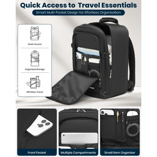 BPK2531S - Vielseitiger Business-Rucksack - Passend für 15,6" Laptops, ideal für Arbeit, Reisen und den täglichen Pendelverkehr - Schwarz