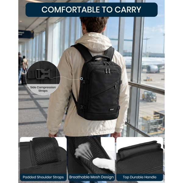 BPK2531S - Vielseitiger Business-Rucksack - Passend für 15,6" Laptops, ideal für Arbeit, Reisen und den täglichen Pendelverkehr - Schwarz