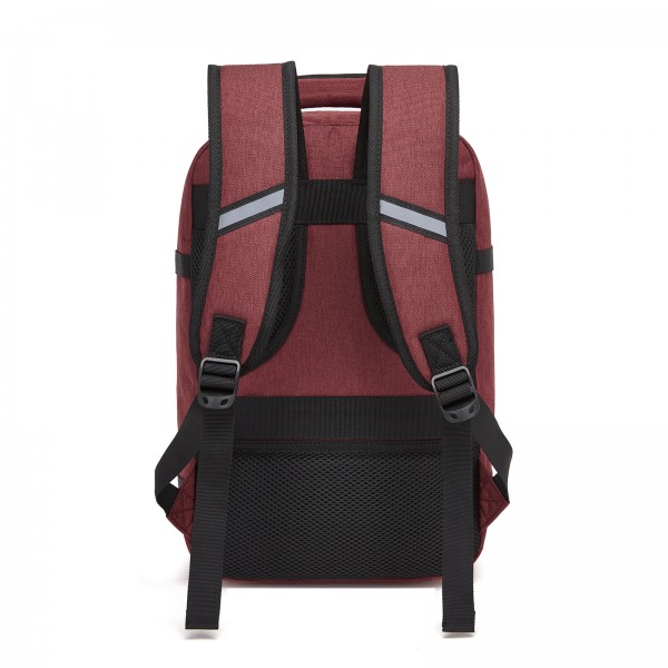 BPK2551 - Kono Flexibler Kabinen-Rucksack 30×20×40 – für 15,6"-Laptop, Koffer-Öffnung – perfekt für Urlaub, Geschäftsreisen & Pendeln – Burgund