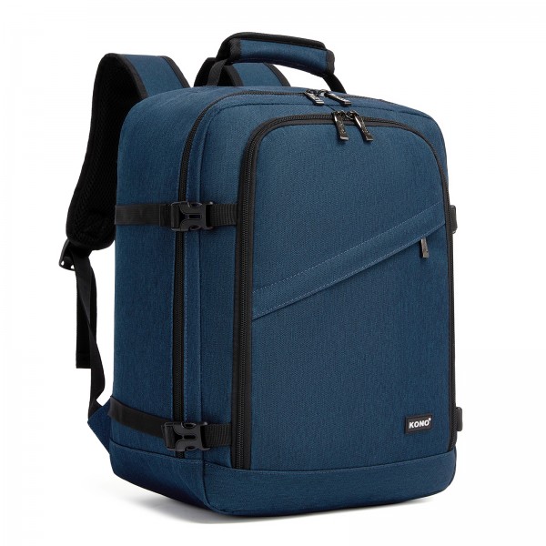 BPK2551 - Kono Flexible Cabin Backpack 30×20×40-Fits 15.6" Laptop, Clamshell Access-Great for Holidays, Work Trips & Commuting - Navy
