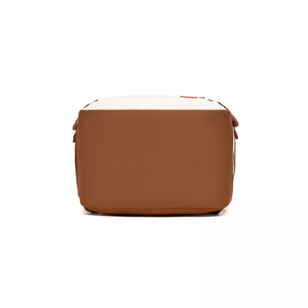 BPK2565 - Kono Colour-Block Organised Cabin Backpack 40×30×20 – Spacious, Clamshell, 15.6″ Laptop, Travel & Commute Ready - Beige and Brown