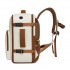 BPK2601- Kono Kabinen-Reiserucksack 40×20×30 cm – Wasserabweisend, Mehrere Fächer, Gepolstertes Laptopfach, Diebstahlsicher, Handgepäck-Tasche - Beige und Braun