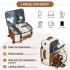 BPK2601- Kono Kabinen-Reiserucksack 40×20×30 cm – Wasserabweisend, Mehrere Fächer, Gepolstertes Laptopfach, Diebstahlsicher, Handgepäck-Tasche - Beige und Braun