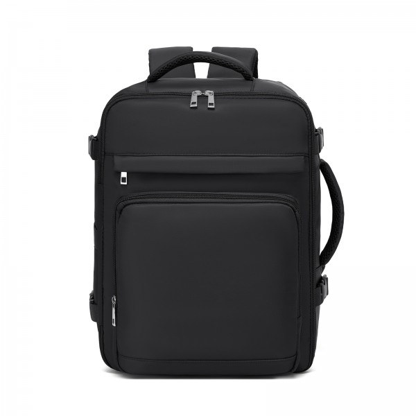 BPK2601- Kono Kabinen-Reiserucksack 40×20×30 cm – Wasserabweisend, Mehrere Fächer, Gepolstertes Laptopfach, Diebstahlsicher, Handgepäck-Tasche - Schwarz