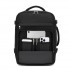 BPK2601- Kono Kabinen-Reiserucksack 40×20×30 cm – Wasserabweisend, Mehrere Fächer, Gepolstertes Laptopfach, Diebstahlsicher, Handgepäck-Tasche - Schwarz