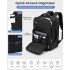 BPK2601- Kono Cabin Travel Backpack 40×20×30 cm – Water-Resistant, Multi-Compartment, Padded Laptop, Anti-Theft, Carry-On Tote - Black