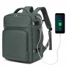 BPK2601- Kono Cabin Travel Backpack 40×20×30 cm – Water-Resistant, Multi-Compartment, Padded Laptop, Anti-Theft, Carry-On Tote - Green