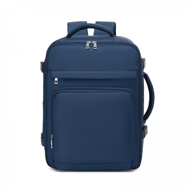 BPK2601- Kono Kabinen-Reiserucksack 40×20×30 cm – Wasserabweisend, Mehrere Fächer, Gepolstertes Laptopfach, Diebstahlsicher, Handgepäck-Tasche - Marineblau