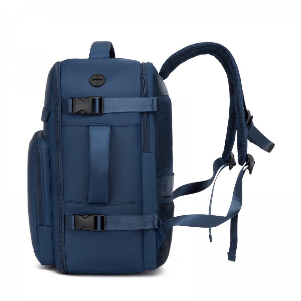 BPK2601- Kono Kabinen-Reiserucksack 40×20×30 cm – Wasserabweisend, Mehrere Fächer, Gepolstertes Laptopfach, Diebstahlsicher, Handgepäck-Tasche - Marineblau