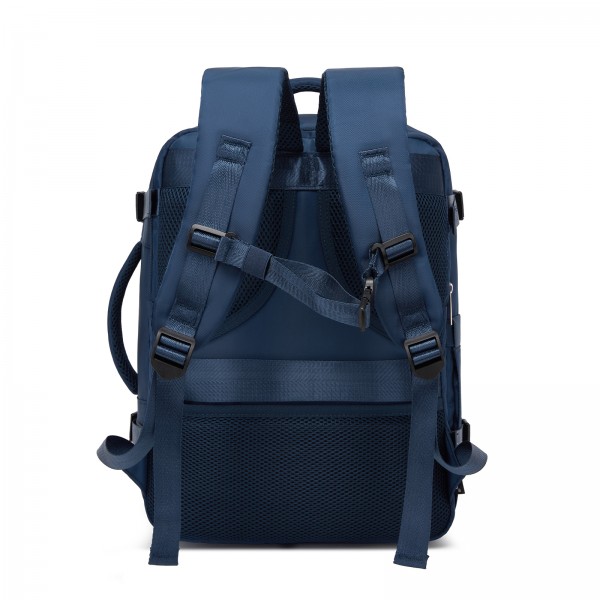 BPK2601- Kono Kabinen-Reiserucksack 40×20×30 cm – Wasserabweisend, Mehrere Fächer, Gepolstertes Laptopfach, Diebstahlsicher, Handgepäck-Tasche - Marineblau