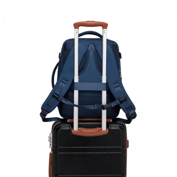 BPK2601- Kono Kabinen-Reiserucksack 40×20×30 cm – Wasserabweisend, Mehrere Fächer, Gepolstertes Laptopfach, Diebstahlsicher, Handgepäck-Tasche - Marineblau