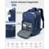BPK2601- Kono Cabin Travel Backpack 40×20×30 cm – Water-Resistant, Multi-Compartment, Padded Laptop, Anti-Theft, Carry-On Tote - Navy