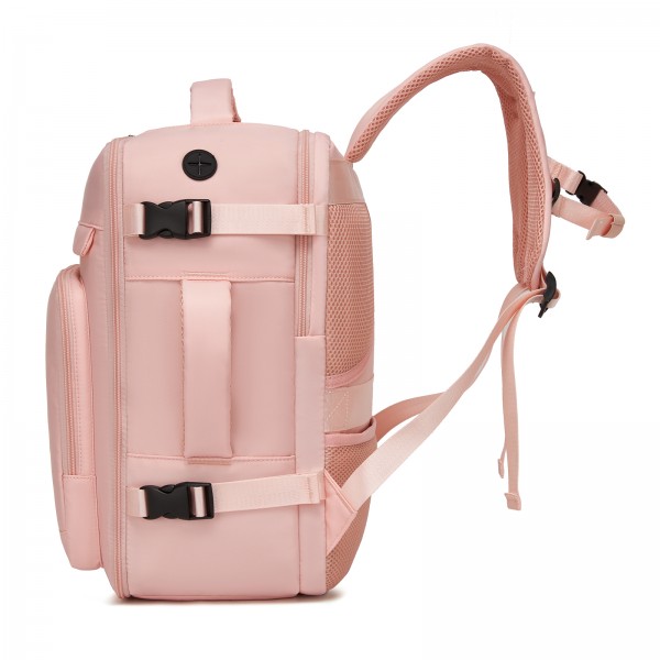 BPK2601- Kono Kabinen-Reiserucksack 40×20×30 cm – Wasserabweisend, Mehrere Fächer, Gepolstertes Laptopfach, Diebstahlsicher, Handgepäck-Tasche - Rosa