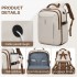 BPK2602- Kono Cabin Approved Carry On Backpack 40×30×20cm, Water Resistant 15.6 Inch Laptop Travel Rucksack with Dry-wet Separation Pouch - Beige and Brown