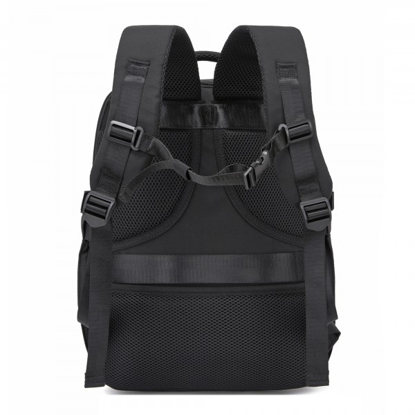 BPK2602- Kono Cabin Approved Carry On Backpack 40×30×20cm, Water Resistant 15.6 Inch Laptop Travel Rucksack with Dry-wet Separation Pouch - Black
