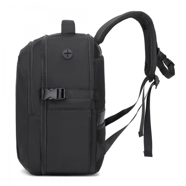 BPK2602- Kono Cabin Approved Carry On Backpack 40×30×20cm, Water Resistant 15.6 Inch Laptop Travel Rucksack with Dry-wet Separation Pouch - Black