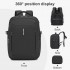 BPK2602- Kono Cabin Approved Carry On Backpack 40×30×20cm, Water Resistant 15.6 Inch Laptop Travel Rucksack with Dry-wet Separation Pouch - Black