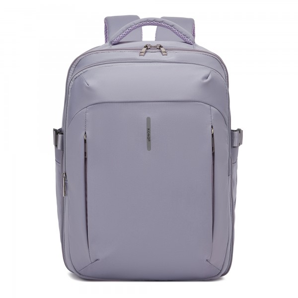 BPK2602- Kono Cabin Approved Carry On Backpack 40×30×20cm, Water Resistant 15.6 Inch Laptop Travel Rucksack with Dry-wet Separation Pouch - Purple