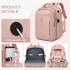 BPK2602- Kono Cabin Approved Carry On Backpack 40×30×20cm, Water Resistant 15.6 Inch Laptop Travel Rucksack with Dry-wet Separation Pouch - Pink